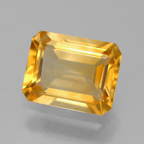 Citrino amarillo natural de 1,85 ct, corte esmeralda, VVS-VS