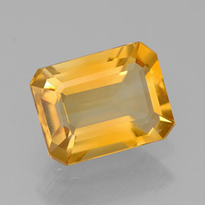 Citrino amarillo natural de 1,90 ct, corte esmeralda, VVS-VS