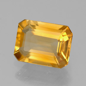 Citrino amarillo natural de 1,90 ct, corte esmeralda, VVS-VS
