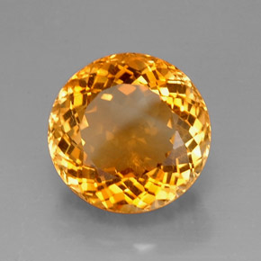 Citrino naranja natural de 16,98 ct, corte redondo, VVS