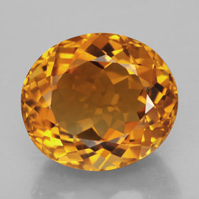 Citrino naranja natural de 11,83 ct, corte óvalo, IF