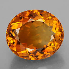 Citrino naranja natural de 11,24 ct, corte óvalo, VVS