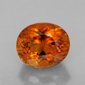Citrino naranja natural de 5,81 ct, corte óvalo, VVS-VS