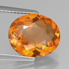 Citrino naranja natural de 3,47 ct, corte óvalo, VVS