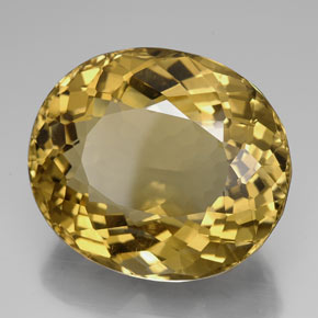 Citrino amarillo natural de 107,15 ct, corte óvalo, IF