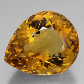 Citrino amarillo natural de 114,05 ct, en forma de pera, IF
