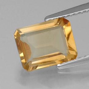 Citrino amarillo natural de 1,77 ct, corte esmeralda, VVS-VS
