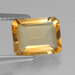 Citrino amarillo natural de 1,77 ct, corte esmeralda, VVS-VS