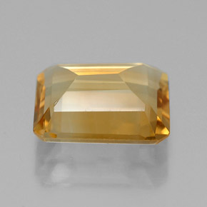 Citrino amarillo natural de 1,77 ct, corte esmeralda, VVS-VS
