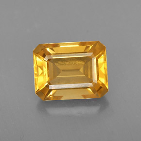 Citrino amarillo natural de 2,10 ct, corte esmeralda, VS
