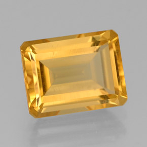 Citrino amarillo natural de 2,18 ct, corte esmeralda, VS