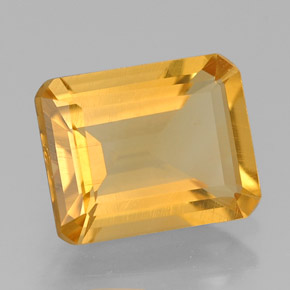 Citrino amarillo natural de 1,92 ct, corte esmeralda, VS