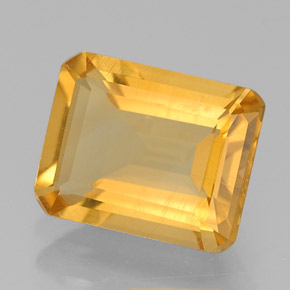 Citrino amarillo natural de 1,92 ct, corte esmeralda, VS