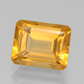 Citrino amarillo natural de 2,04 ct, corte esmeralda, VVS-VS