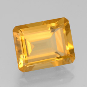 Citrino amarillo natural de 2,04 ct, corte esmeralda, VVS-VS