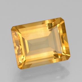 Citrino amarillo natural de 2,05 ct, corte esmeralda, VVS-VS