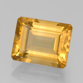 Citrino amarillo natural de 2,05 ct, corte esmeralda, VVS-VS