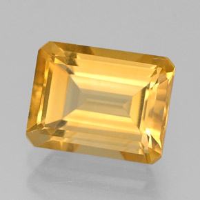 Citrino amarillo natural de 2,30 ct, corte esmeralda, VVS-VS