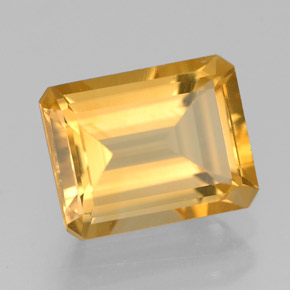 Citrino amarillo natural de 2,30 ct, corte esmeralda, VVS-VS
