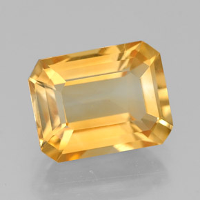 Citrino amarillo natural de 2,09 ct, corte esmeralda, VVS-VS