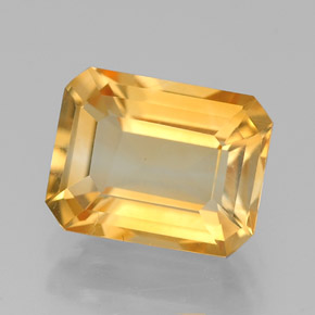 Citrino amarillo natural de 2,09 ct, corte esmeralda, VVS-VS
