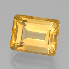 Citrino amarillo natural de 2,37 ct, corte esmeralda, VVS-VS