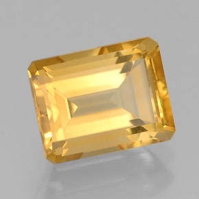 Citrino amarillo natural de 2,37 ct, corte esmeralda, VVS-VS
