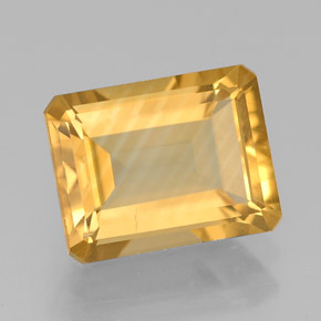 Citrino amarillo natural de 2,17 ct, corte esmeralda, VS