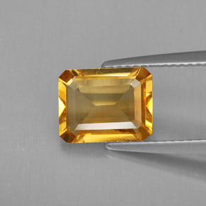Citrino amarillo natural de 1,89 ct, corte esmeralda, VVS-VS