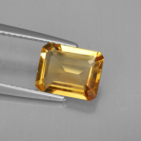 Citrino amarillo natural de 1,89 ct, corte esmeralda, VVS-VS
