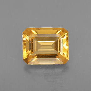 Citrino amarillo natural de 1,74 ct, corte esmeralda, VVS-VS