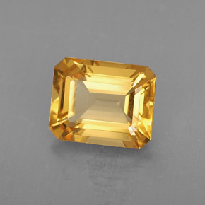 Citrino amarillo natural de 1,74 ct, corte esmeralda, VVS-VS