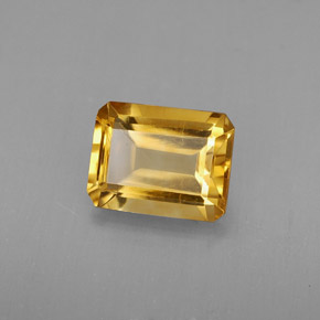 Citrino amarillo natural de 1,97 ct, corte esmeralda, VS