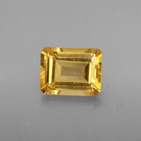 Citrino amarillo natural de 2,03 ct, corte esmeralda, VS