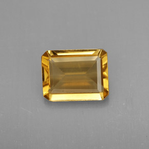 Citrino amarillo natural de 1,74 ct, corte esmeralda, VVS-VS