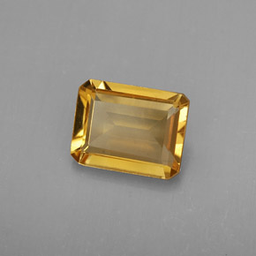 Citrino amarillo natural de 1,74 ct, corte esmeralda, VVS-VS