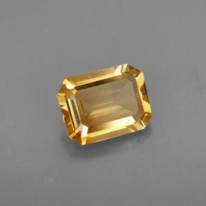 Citrino amarillo natural de 1,80 ct, corte esmeralda, VVS-VS