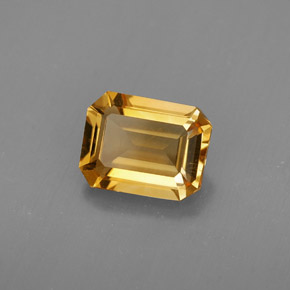 Citrino amarillo natural de 1,80 ct, corte esmeralda, VVS-VS