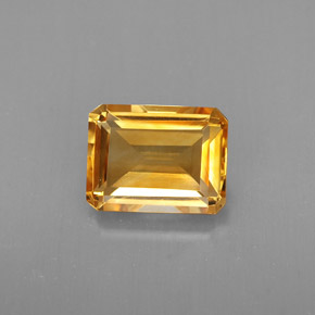 Citrino amarillo natural de 2,12 ct, corte esmeralda, VVS-VS