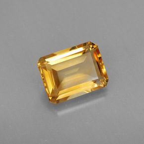 Citrino amarillo natural de 2,12 ct, corte esmeralda, VVS-VS
