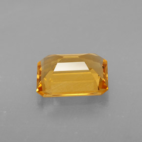 Citrino amarillo natural de 2,00 ct, corte esmeralda, VVS