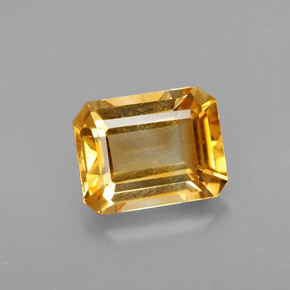 Citrino amarillo natural de 1,99 ct, corte esmeralda, VVS