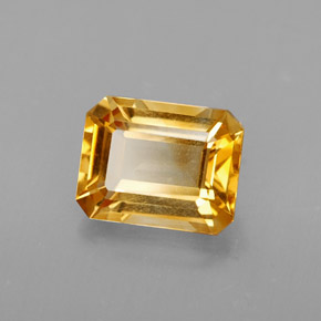 Citrino amarillo natural de 1,99 ct, corte esmeralda, VVS