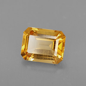 Citrino amarillo natural de 1,97 ct, corte esmeralda, VVS