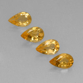 Gemas de citrino amarillo natural de 2,51 ct, en forma de pera, VVS