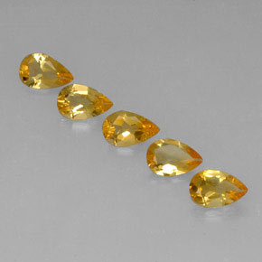 Gemas de citrino dorado natural de 3,08 ct, en forma de pera, VVS