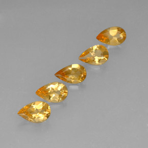 Gemas de citrino dorado natural de 3,12 ct, en forma de pera, VVS
