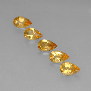 Gemas de citrino dorado natural de 3,12 ct, en forma de pera, VVS