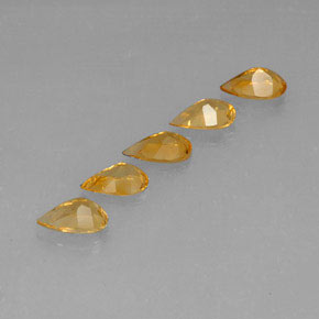 Gemas de citrino dorado natural de 3,12 ct, en forma de pera, VVS