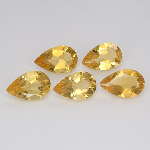 Gemas de citrino dorado natural de 3,17 ct, en forma de pera, VVS-VS
